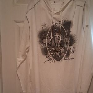 Tommy Bahama White NFL Las Vegas Raiders Graphic Hoodie Xl
